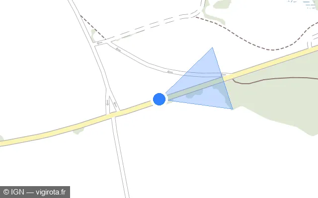 Vue plan de l'emplacement du radar tourelle à Aubigny sur D 1