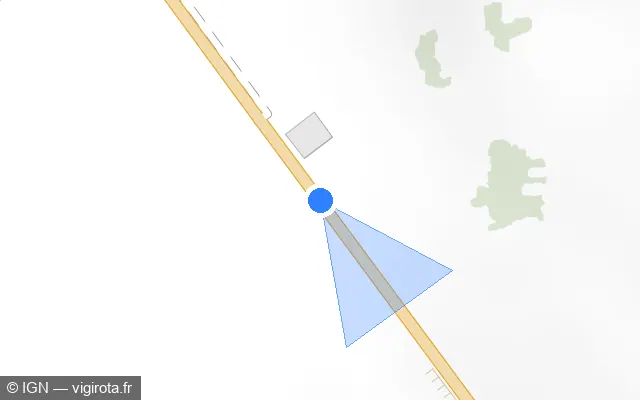 Vue plan de l'emplacement du radar tourelle à Vuillecin sur N 57 / E 23