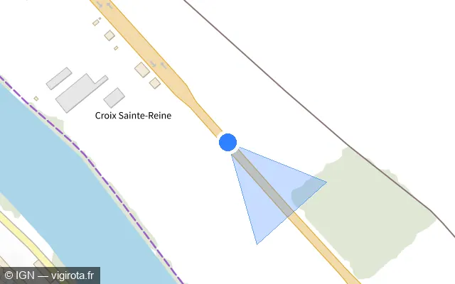 Vue plan de l'emplacement du radar tourelle à Pont-sur-Yonne sur D 606