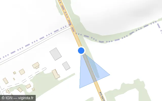 Vue plan de l'emplacement du radar tourelle à Maillot sur Route Nationale 6 / D 606