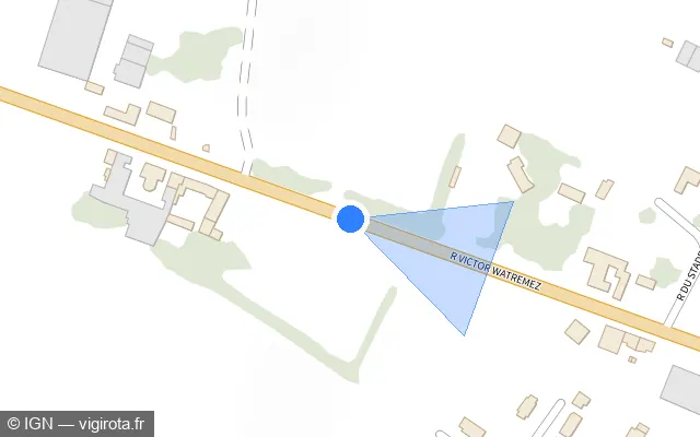 Vue plan de l'emplacement du radar tourelle à Beauvois-en-Cambrésis sur Rue Victor Watremez / D 643