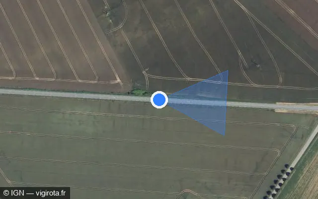 Vue satellite de l'emplacement du radar tourelle à Lataule sur D 938