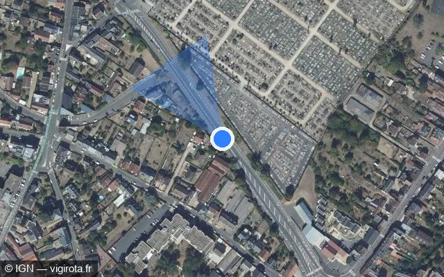 Vue satellite de l'emplacement du radar tourelle à Nevers sur Boulevard Maréchal Leclerc / D 907