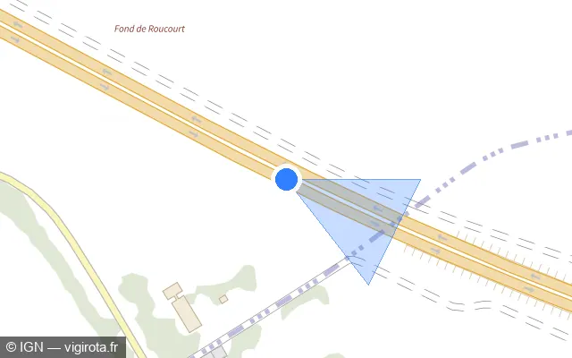 Vue plan de l'emplacement du radar tourelle à Gœulzin sur D 643