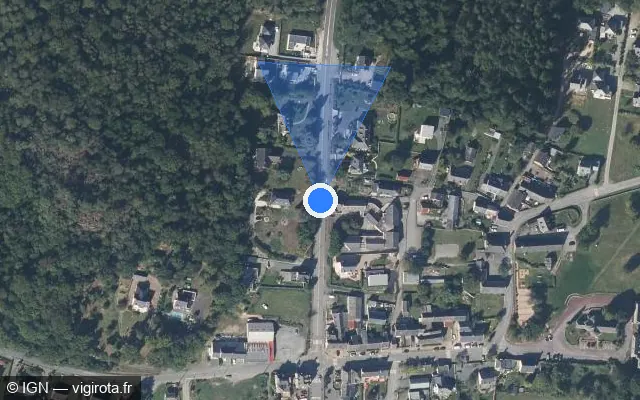 Vue satellite de l'emplacement du radar tourelle à La Chapelle-Bouëxic sur Rue de Rennes / D 776