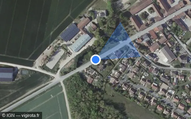 Vue satellite de l'emplacement du radar tourelle à Époye sur Rue de France / D 980