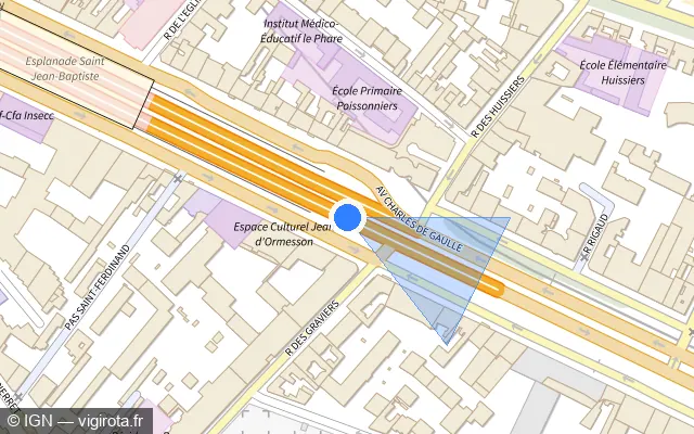 Vue plan de l'emplacement du radar tourelle à Neuilly-sur-Seine sur N 13