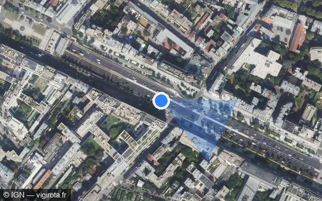 Vue satellite de l'emplacement du radar tourelle à Neuilly-sur-Seine sur N 13