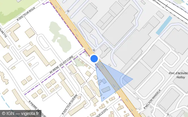 Vue plan de l'emplacement du radar tourelle à Bar-sur-Aube sur Avenue du Général Leclerc