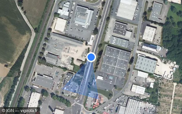 Vue satellite de l'emplacement du radar tourelle à Sancé sur Boulevard Général de Gaulle / D 906
