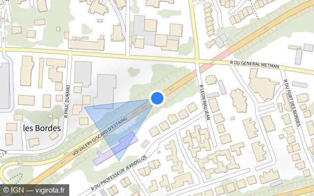 Vue plan de l'emplacement du radar tourelle à Vantoux sur M 603 / Voie Valéry-Giscard d'Estaing