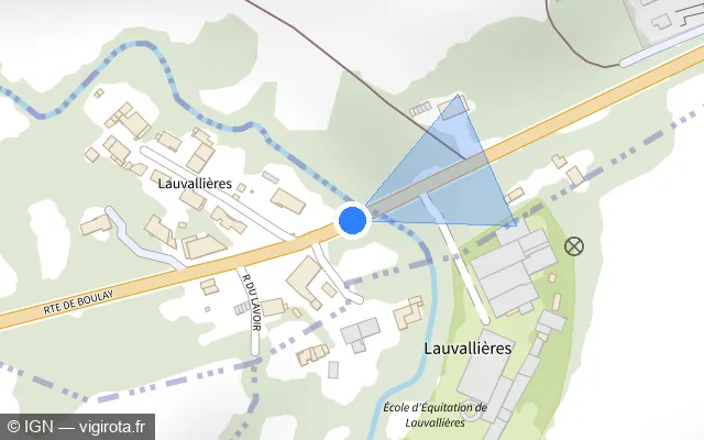 Vue plan de l'emplacement du radar tourelle à Nouilly sur Route de Boulay / M 954
