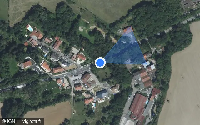 Vue satellite de l'emplacement du radar tourelle à Nouilly sur Route de Boulay / M 954