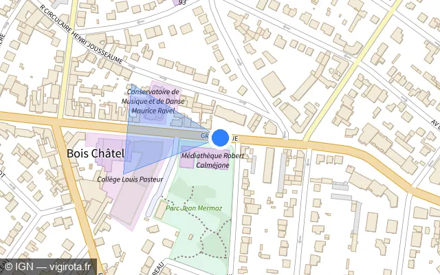 Vue plan de l'emplacement du radar tourelle à Villemomble sur Grande Rue / D 902