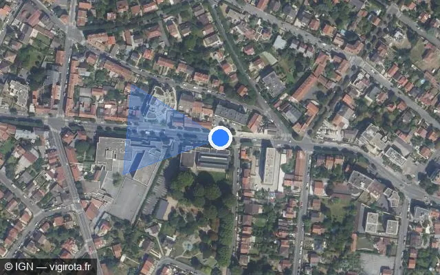 Vue satellite de l'emplacement du radar tourelle à Villemomble sur Grande Rue / D 902