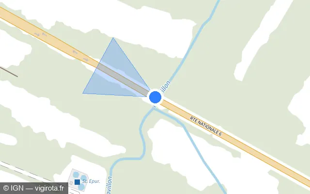 Vue plan de l'emplacement du radar tourelle à Épineau-les-Voves sur D 606