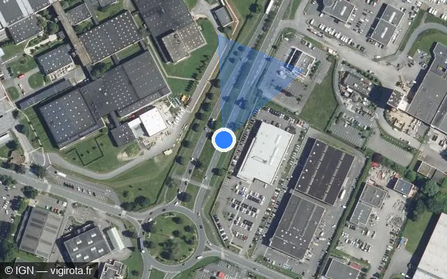 Vue satellite de l'emplacement du radar tourelle à Jaux sur Avenue Marcelin Berthelot