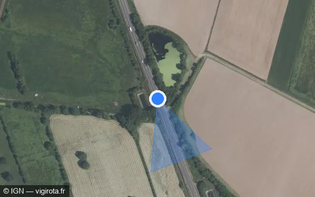 Vue satellite de l'emplacement du radar tourelle à Saint-Georges-sur-Loire sur Rue de la Linotte / D 961