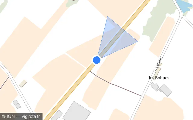 Vue plan de l'emplacement du radar tourelle à Val-du-Layon sur D 160