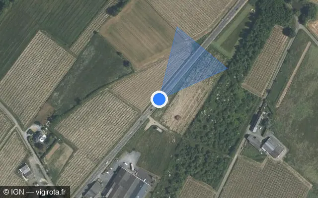 Vue satellite de l'emplacement du radar tourelle à Val-du-Layon sur D 160
