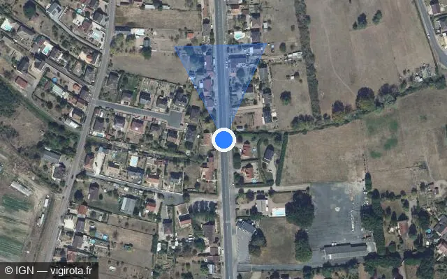 Vue satellite de l'emplacement du radar tourelle à Nevers sur Route de Lyon / D 907
