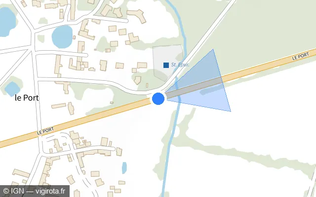 Vue plan de l'emplacement du radar tourelle à La Bernerie-en-Retz sur D 751