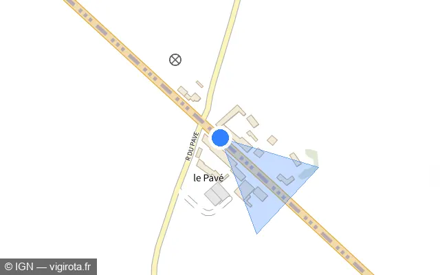 Vue plan de l'emplacement du radar tourelle à Margny-aux-Cerises sur D 934