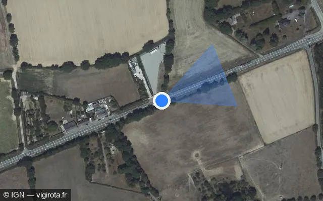 Vue satellite de l'emplacement du radar tourelle à Fromentières sur D 28