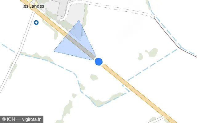 Vue plan de l'emplacement du radar tourelle à Arquenay sur Route de Laval à Sablé-sur-Sarthe / D 21