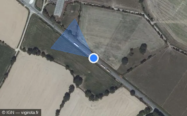 Vue satellite de l'emplacement du radar tourelle à Arquenay sur Route de Laval à Sablé-sur-Sarthe / D 21