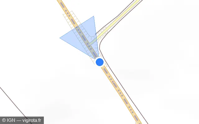 Vue plan de l'emplacement du radar tourelle à Thil sur D 944
