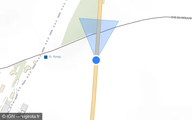 Vue plan de l'emplacement du radar tourelle à Asnières-lès-Dijon sur D 903