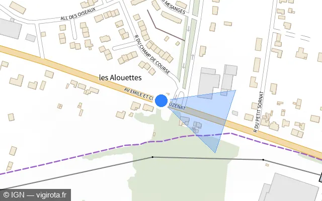 Vue plan de l'emplacement du radar tourelle à Bourbon-Lancy sur Avenue Émile et Claude Puzenat / D 973