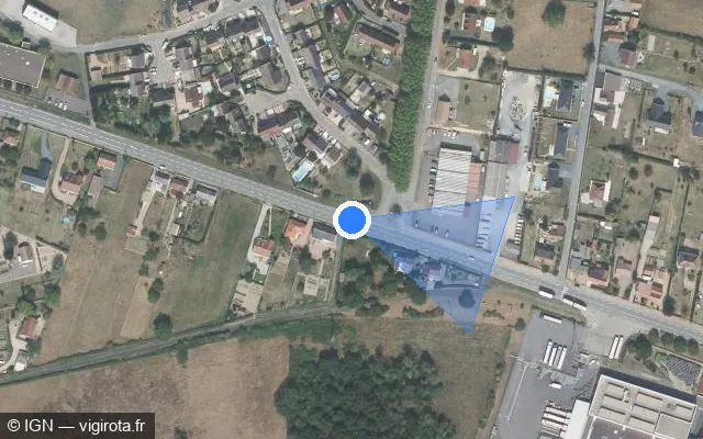 Vue satellite de l'emplacement du radar tourelle à Bourbon-Lancy sur Avenue Émile et Claude Puzenat / D 973