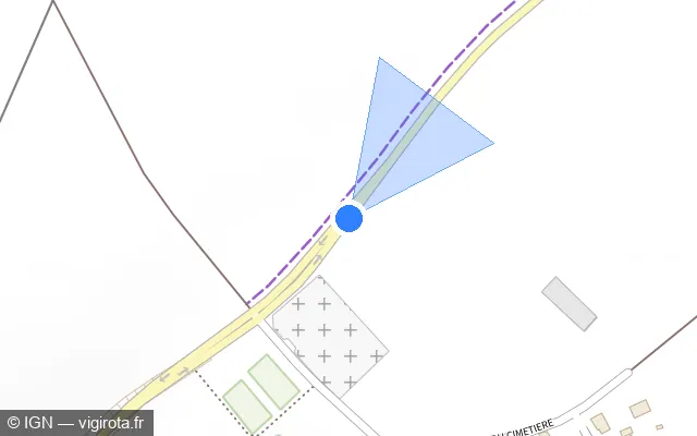Vue plan de l'emplacement du radar tourelle à Fresnoy-en-Thelle sur D 49