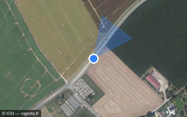 Vue satellite de l'emplacement du radar tourelle à Fresnoy-en-Thelle sur D 49