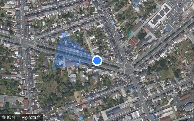 Vue satellite de l'emplacement du radar tourelle à Châteauroux sur Boulevard Croix-Normand / D 925