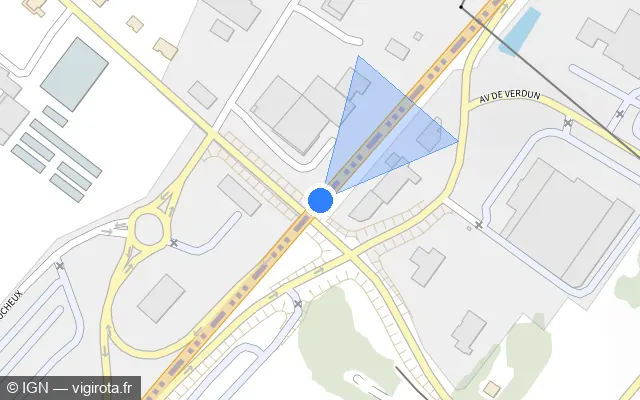 Vue plan de l'emplacement du radar tourelle à Choisey sur D 905