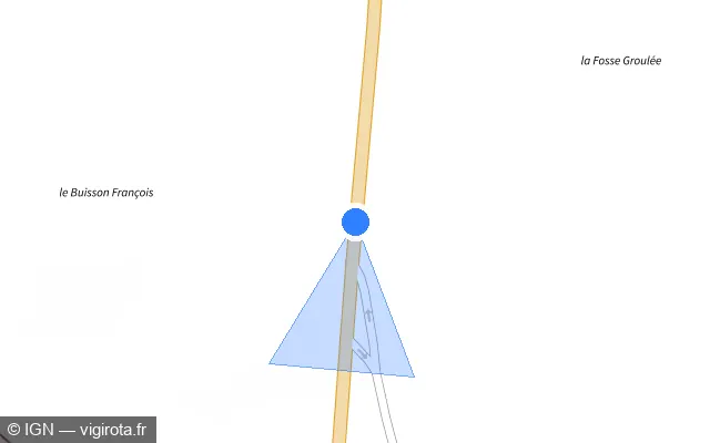 Vue plan de l'emplacement du radar tourelle à Le Bellay-en-Vexin sur D 43