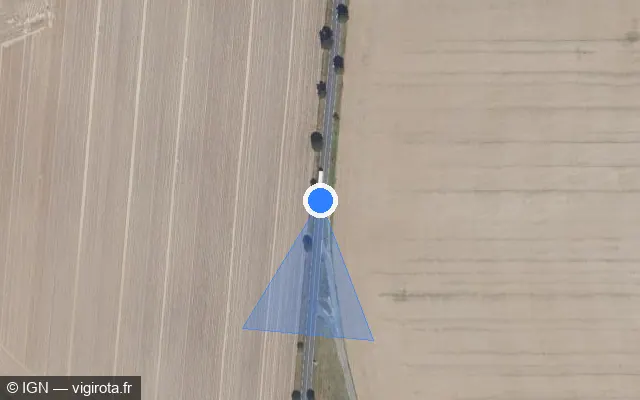 Vue satellite de l'emplacement du radar tourelle à Le Bellay-en-Vexin sur D 43