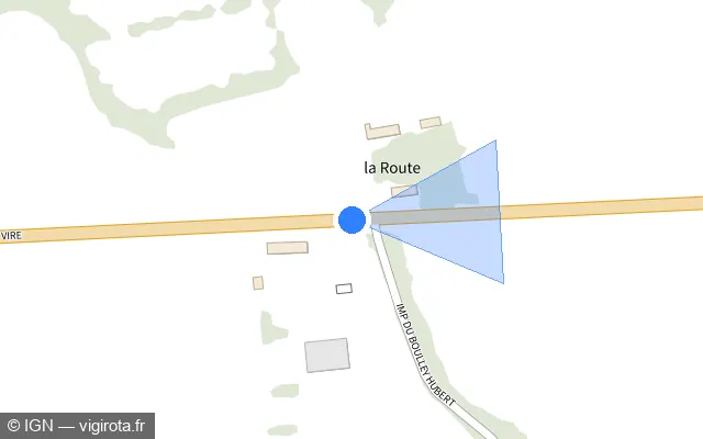 Vue plan de l'emplacement du radar tourelle à Valdallière sur Route de Vire / D 512