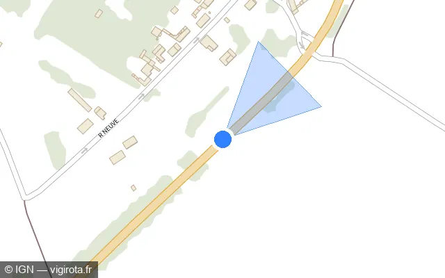 Vue plan de l'emplacement du radar tourelle à Liancourt-Fosse sur D 1017