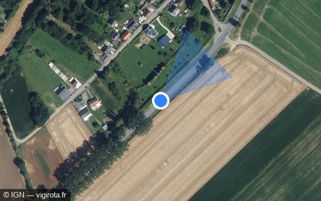 Vue satellite de l'emplacement du radar tourelle à Liancourt-Fosse sur D 1017