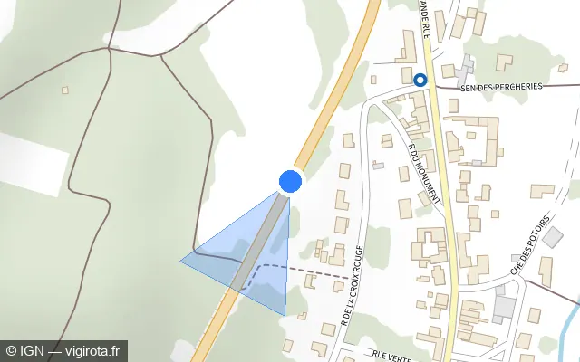 Vue plan de l'emplacement du radar tourelle à Festieux sur Route de Reims / D 1044