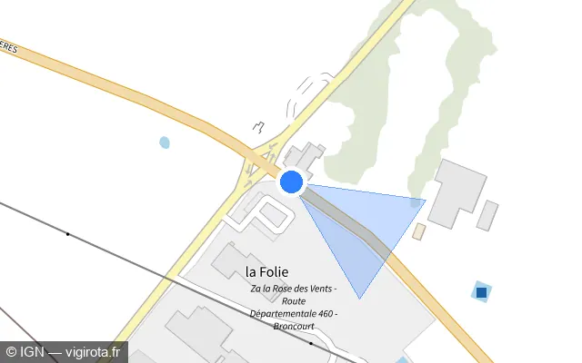 Vue plan de l'emplacement du radar tourelle à Pierremont-sur-Amance sur N 19 / E 54