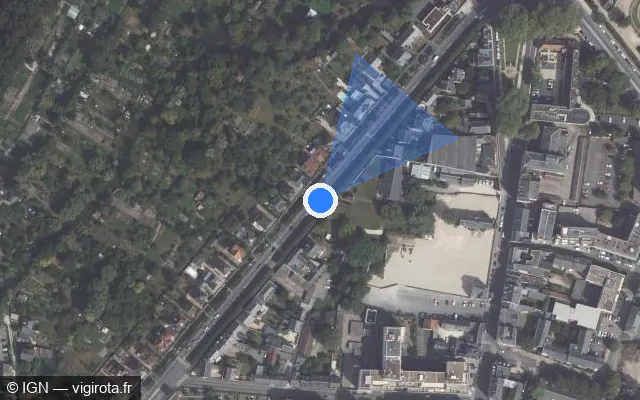 Vue satellite de l'emplacement du radar tourelle à Bourges sur Boulevard Gambetta