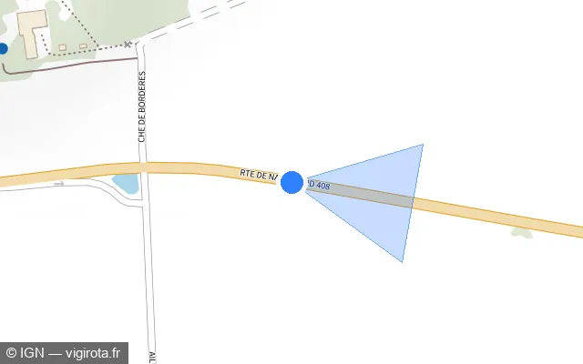 Vue plan de l'emplacement du radar tourelle à Moisenay sur Route de Nangis / D 408