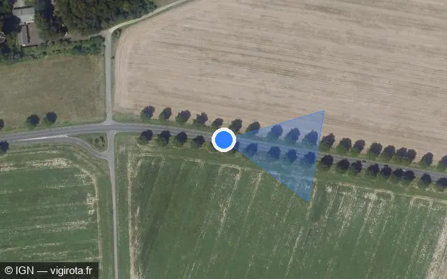 Vue satellite de l'emplacement du radar tourelle à Moisenay sur Route de Nangis / D 408
