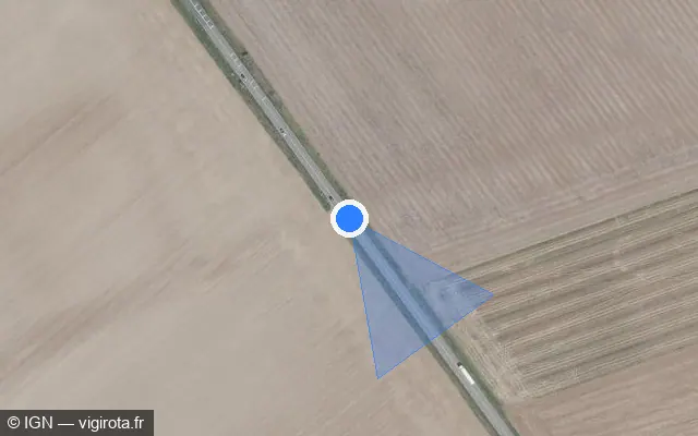 Vue satellite de l'emplacement du radar tourelle à Fontaine-la-Rivière sur D 721