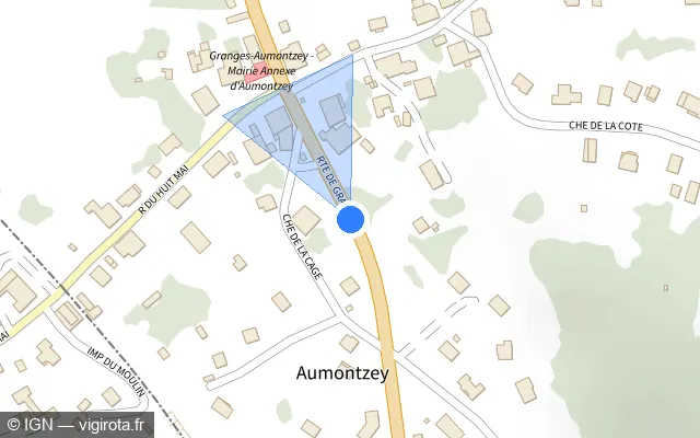 Vue plan de l'emplacement du radar tourelle à Jussarupt sur Route de Granges / D 423